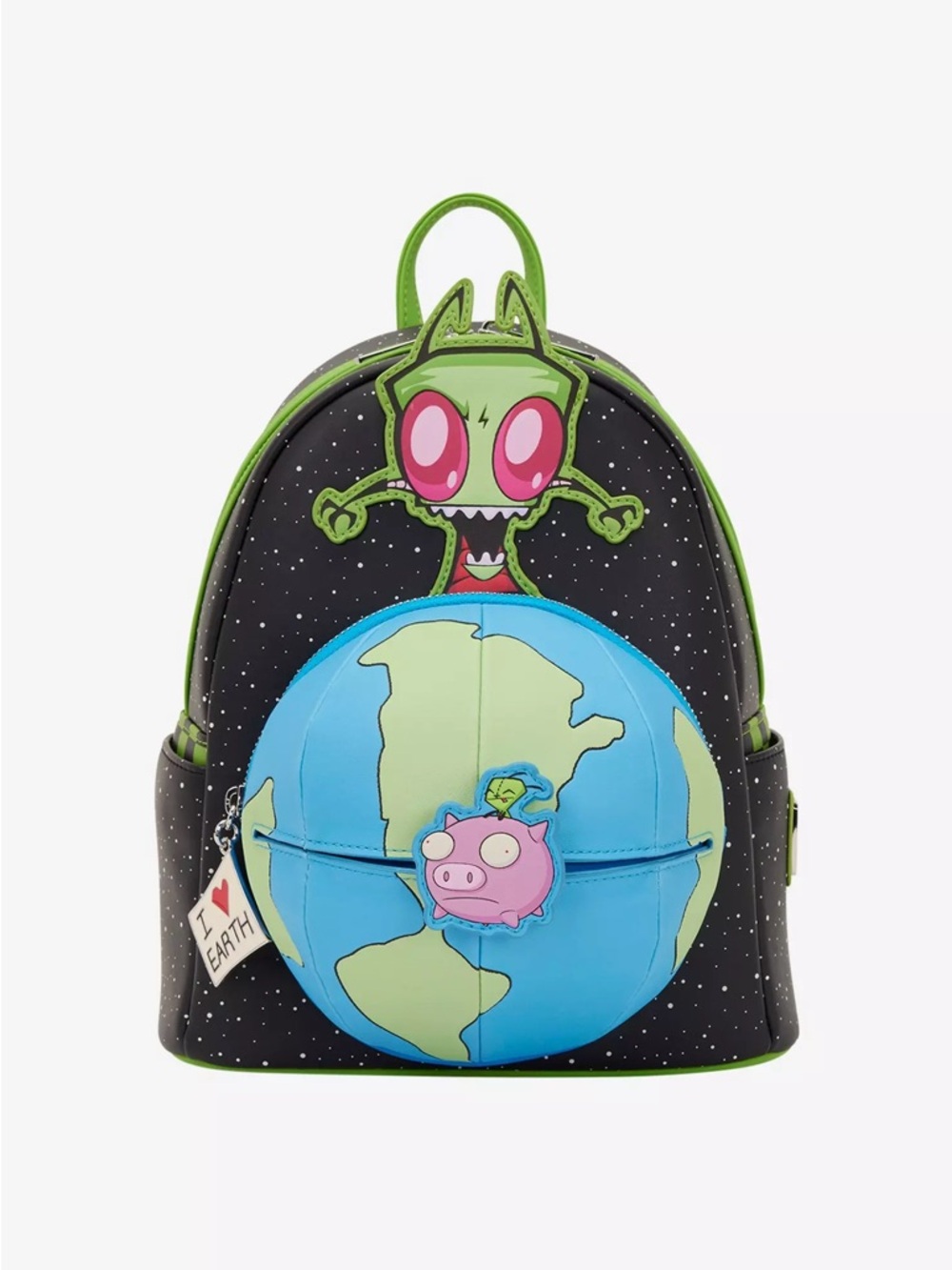 Loungefly Alien Earth Mini Backpack - Green/Black/Blue/Pink - Invader Zim